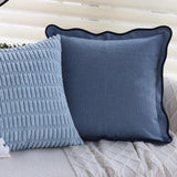 NordicBlauw Falten Kissenbezug 45×45 – Atmungsaktiv, Stilvoll & Luxuriös Dekokissenbezug