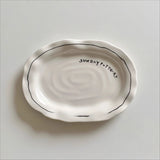 Retro Ovale Keramische Servierschale – Minimalistische Unregelmäßige Frühstücks