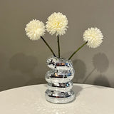 DiscoBloom Mini Silberne Discokugel-Vase