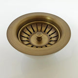 RetroDrain Luxe Küchenabflussstopfen – 3,5" Messing Antik & Poliert