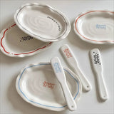 Retro Ovale Keramische Servierschale – Minimalistische Unregelmäßige Frühstücks