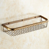 VintageStone Messing Duschablage – Antikes Eckregal für Seife, Shampoo & Badutensilien