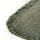 LinoFringe Set von 2 Dekorative Leinen-Lendenkissenbezüge