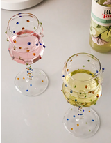 Kreatives Bunt Gepunktetes Weinglas – Elegantes Borosilikat-Weinglas