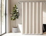 LineaLuxe Premium Duschvorhang – Wasserabweisend & Extra Dickes Kunstleinen – Beige
