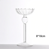 StriatoÉlite Luxuriöser Glas-Kerzenhalter auf Fuß