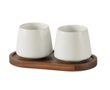 Europäisches Elegantes Eierschalen-Keramik-Becher-Set – Luxuriöse Kreative Badezimmeraccessoires mit Ablage