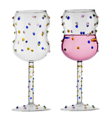 Kreatives Bunt Gepunktetes Weinglas – Elegantes Borosilikat-Weinglas